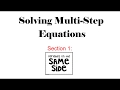 Solving Multistep Equations with Variables on the Same Side