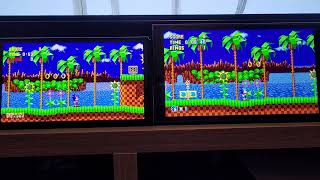 Testing Sonic the Hedgehog on Switch OLED vs. Sonic Mania on Switch 2 off-screen