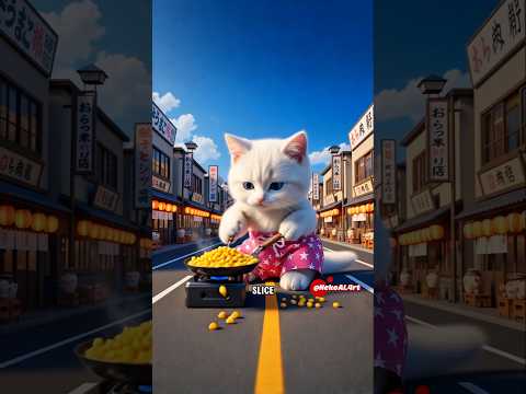 Cute cat cooking corn #NekoAI.4rt #catshorts #catvideos #catlovers #funnycats
