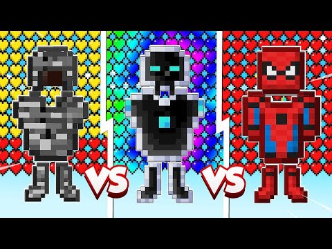 ARMADURA DE BEDROCK VS HOMEM ARANHA VS ARMADURA AVARITIA NO MINECRAFT