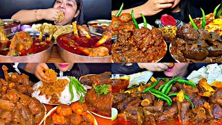 ASMR EATING SPICY CHICKEN CURRY, MUTTON CURRY, EGG CURRY, BIRYANI | INDIAN FOOD |Foodie India|