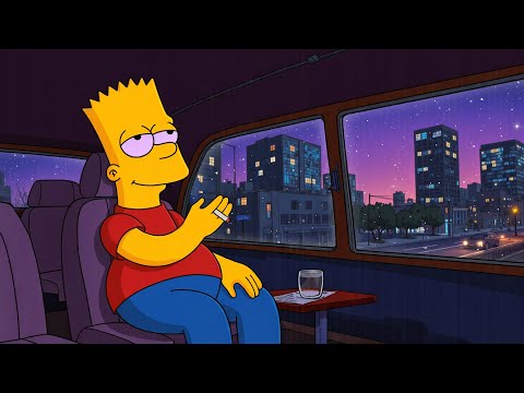 Drive In A Rainy Night 🌃 Lofi Hip Hop ~ Relax / Peace / Anxiety Relief