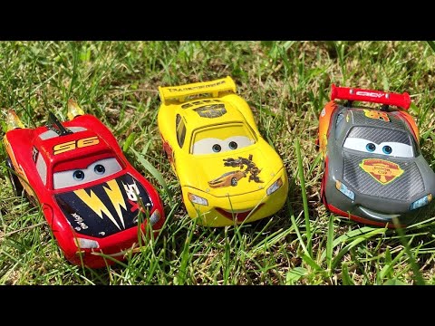 Looking for Cars Toys Lightning Mcqueen Mack Truck Searching in Garden