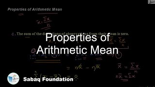 Properties of Arithmetic Mean