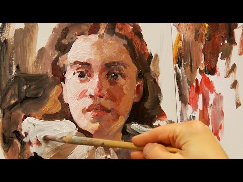 Beginner painting demo in acrylics, full process.