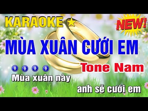 Mùa Xuân Cưới Em Karaoke Tone Nam (D#m) Nhạc Xuân Trung Hiếu