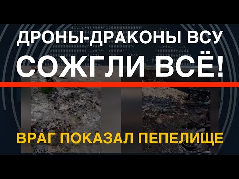 Дроны-драконы ВСУ сожгли всё! Враг показал пепелище