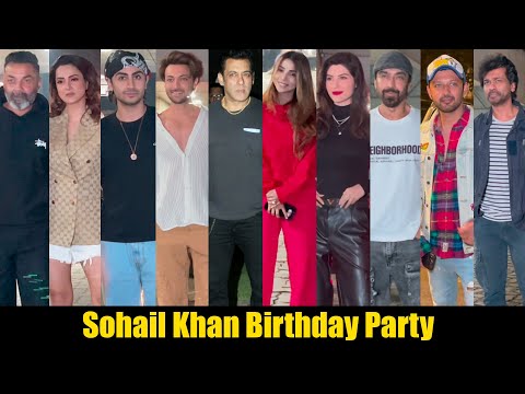 Salman Khan, Sshura Khan, Aayush, Bobby Deol, Arhaan Khan & Others At Birthday Party Of Sohail Khan