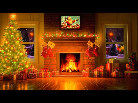 3 Hours Best Classic Christmas Music with Fireplace 🌟 Nat King Cole, Bing Crosby, Frank Sinatra