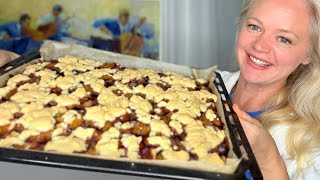 Zwetschgendatschi mit Streuseln, die auf der Zunge zergehen! Blechkuchen Zwetschgekuchen Kuchen