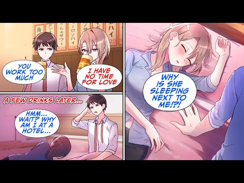 ［Manga dub］My cool boss, who is all about work was sleeping next to me in the morning［RomCom］