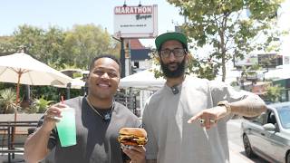 Trying Marathon Burger | LA's Newest Burger Joint in Honor of Nipsey Hussle