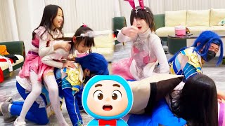 斗罗家族叠罗汉大赛，当五个人都上来时，唐三终于不堪重负！【唐舞桐与唐老六】#funny #comedy