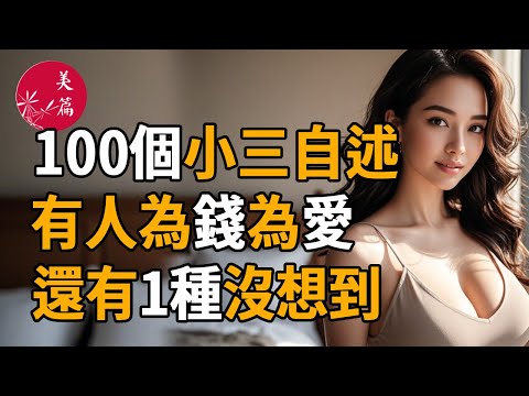 採訪了100個“小三”，有人是為了錢，有人是為了“愛”，還有一種萬萬沒想到！#雞湯 #美文 #故事 #情感 #美篇 #兩性關係