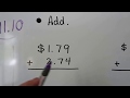 Adding and Subtracting Money in Vertical Form