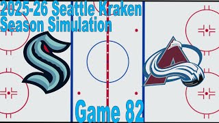 2025-26 Seattle Kraken Simulation: Game 82 - Seattle Kraken vs. Colorado Avalanche