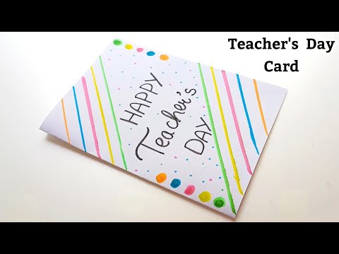 🥰 no glue no scissors 🥰 teachers day card idea // white paper teachers day card // teachers day card