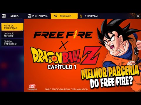 GARENA SURTOU!! PARCERIA COM DRAGON BALL Z, EVENTO DE DESCONTO E SKIN GRÁTIS - NOVIDADES FREE FIRE