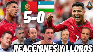 Portugal 5 Uzbekistán 0 - Reacciones y Lloros al doblete de Cristiano Ronaldo - Resumen y goles 