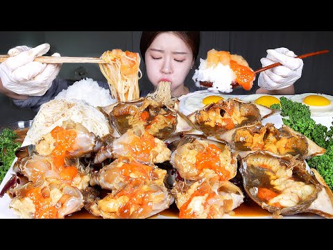 ASMR MUKBANG | 알이 듬뿍, 톡 건들면 살이 와르르 쏟아지는 간장게장 🦀  밥도둑 먹방! Soy Sauce Marinated Crabs ☆ Ganjang Gejang