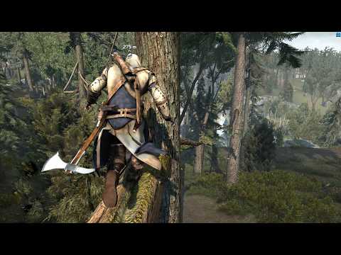 Assassin's Creed 3 Original Forest Parkour Combat & Hunting with Master Connor