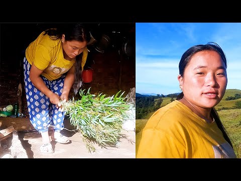 Jina doing household work II Shephards life Nepal@Sanjipjina