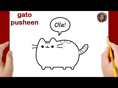 Cómo dibujar una gatita Pusheen fácil | Dibujos Fáciles | Dibujos Felices