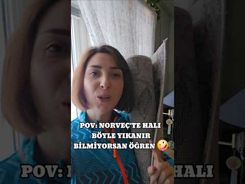 NORVEÇ'TE HALI BÖYLE YIKANIR- KARDA HALI YIKAMA-GELENEKSEL YÖNTEMLER#snow #norway #viralvideo#shorts