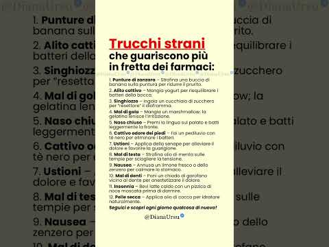 Trucchi strani che guariscono più in fretta dei farmaci 💊