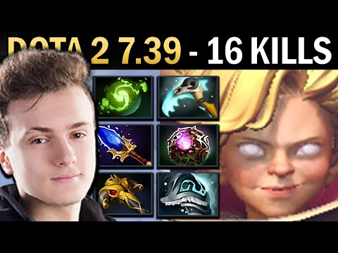 Invoker Gameplay Miracle with 16 Kills and Shivas - Dota 7.39