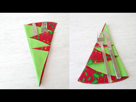 How to Make Christmas Tree Napkins - Tutorial with...