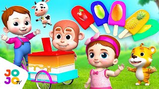 Learning Fruits 🍉 Baby & Boy with Baby Animals & Ice Cream Fun
