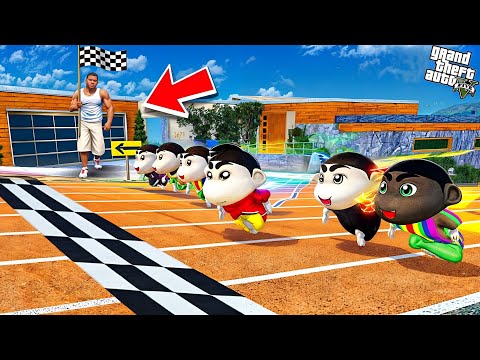 Shinchan & Franklin’s Epic Race! Shinchan Brothers Get Avengers Powers in GTA 5!