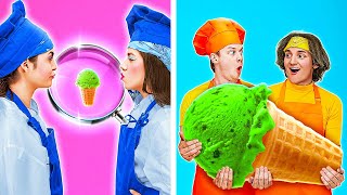 ¡DESAFÍO DE COMIDA GIGANTE vs PEQUEÑA! Trucos de Comida Divertidos y Reacciones de 123 GO! FOOD