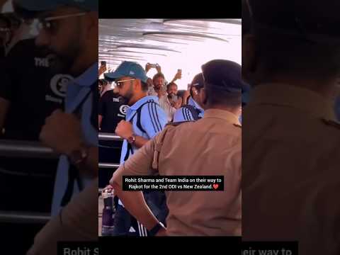 Rohit Sharma and Team India on their way to Rajkot for the 2nd ODI vs New Zealand. #rohitsharma
