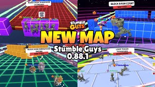 NEW MAP BLOCK DASH GIANT, SHRINK, TRANSFORM STUMBLE GUYS X JURASSIC PARK WORLD UPDATE