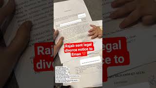 Rajab sent legal divorce notice to Eman 💔💔 #rajabfamily #rajab #rajabbutt #divorce