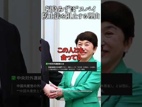 福島みずほ"スパイ防止法を阻止する理由 #三枝玄太郎 #河野克俊