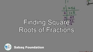 Finding Square Roots of Fractions