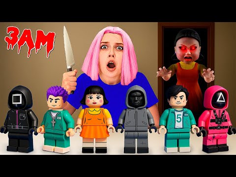 что внутри? РАЗРЕЗАЕМ ЛЕГО ФИГУРКИ «ИГРА В КАЛЬМАРА 3» В 3 ЧАСА НОЧИ !!!