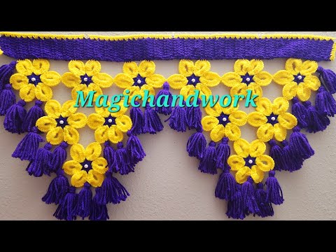 🏵फूल तोरण, Crochet Toran, Bandhanwar, Jhalar design, Gate ka Parda,  Door Hanging #diwali #handmade