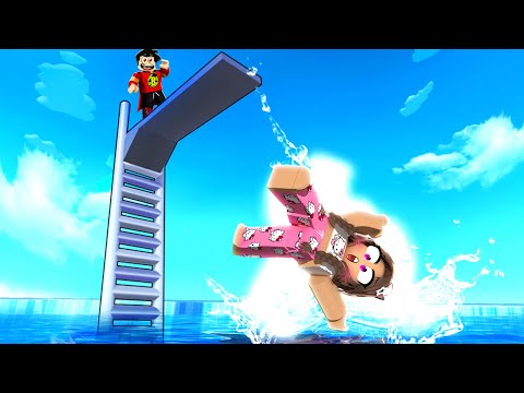 10 BİN KM'DEN SU'YA ATLADIK AYBÜKE KORKTU 😂 ROBLOX