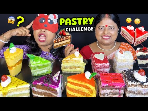 PASTRY CHALLENGE BLINDFOLD EATING CAKE CHALLENGE | GUESS THE PASTRY CHALLENGE | CAKE CHALLENGE