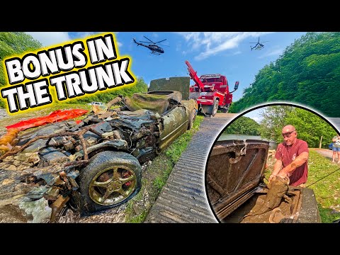 Sunken Corvette Recovered From River! Massive Catfish Surprise in the Trunk