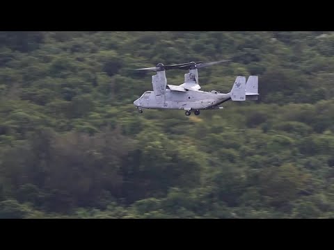 YouTube video thumbnail: US Military Jets, Helicopters Seen at Former Puerto Rico Base