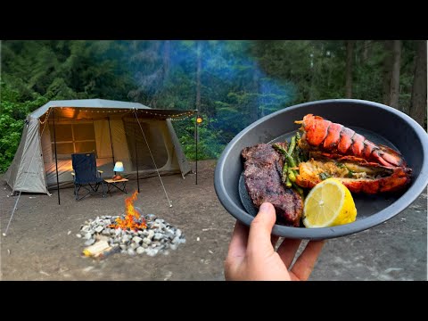 Camp and Cook Steak and Lobster in Grizzly Country