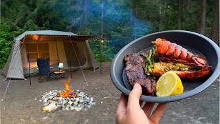Camp and Cook Steak and Lobster in Grizzly Country