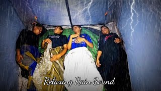 Diguyur hujan deras camping rame rame pinggir sungai, tidur nyenyak sampai pagi, relaxing rain sound