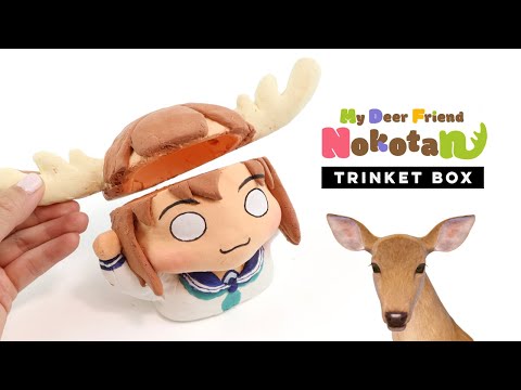 DIY Hollow Head Trinket Box 🦌 #nokotan #clay