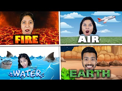 Living in 4 Elements House Challenge | Fire x Water x Air x Earth Fight | Pari's Lifestyle